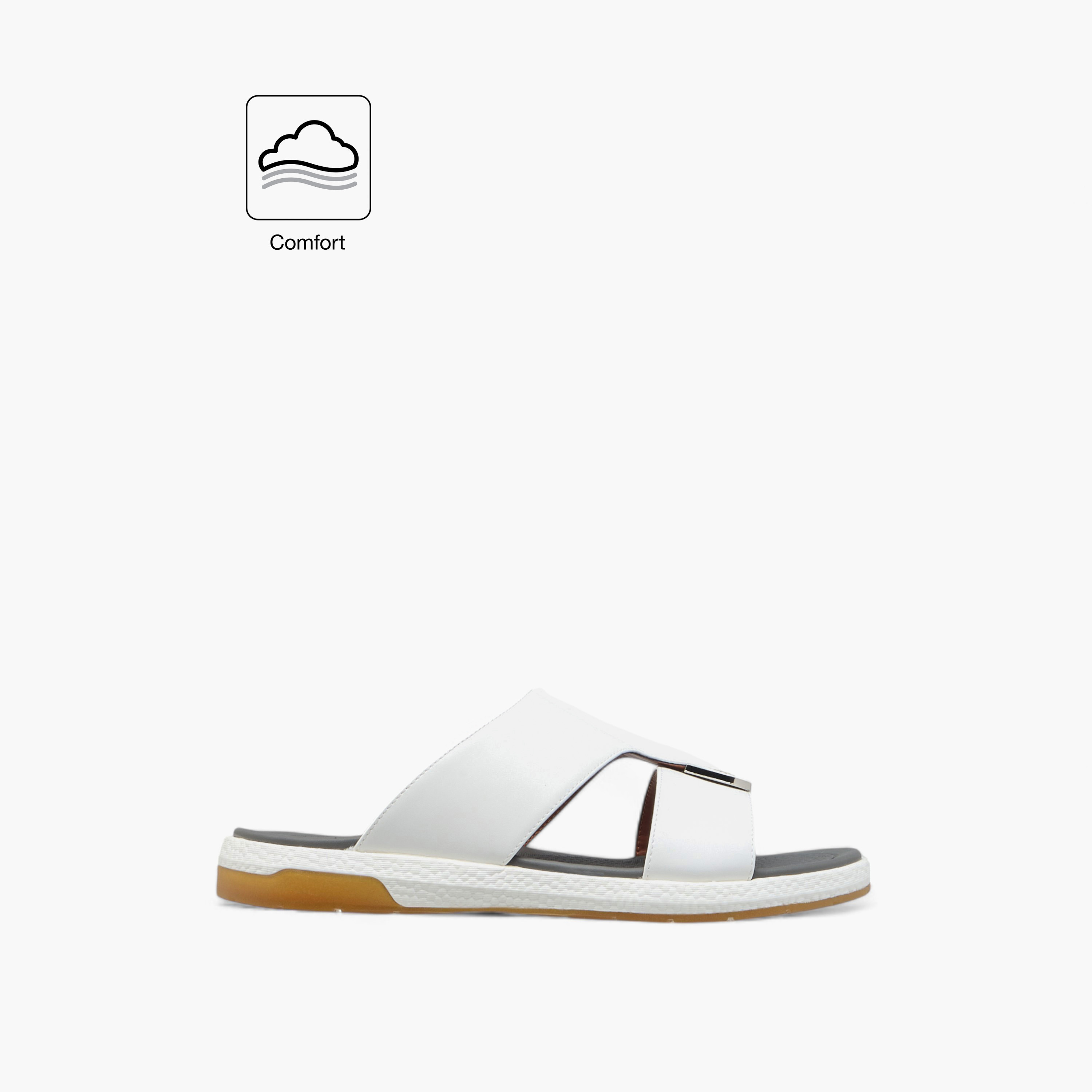 صندل عربي مريح سهل الارتداء بتفاصيل مفرغة من لو كونفورت-men-shoes-sandals-image-6