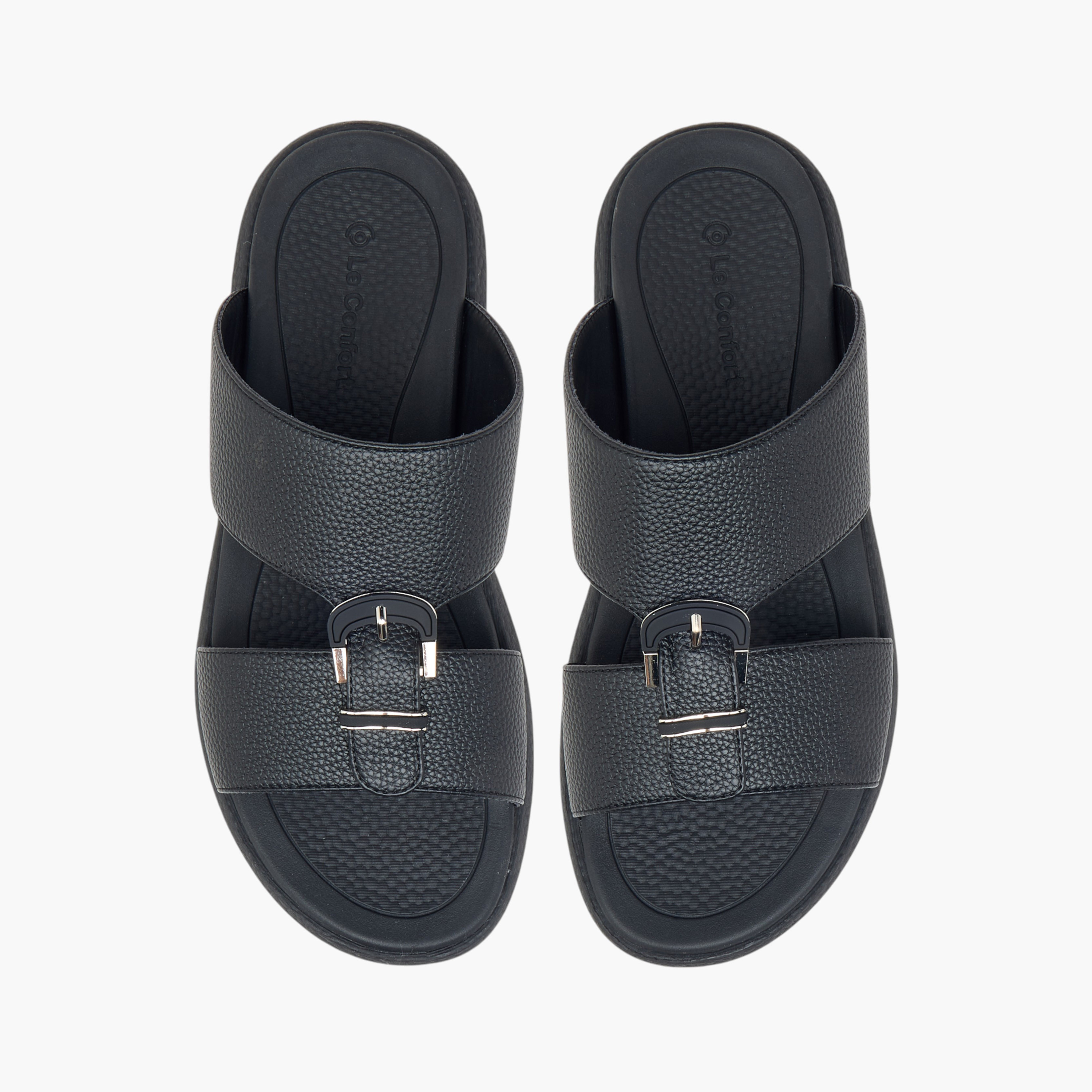 صندل عربي مريح سهل الارتداء بتفاصيل إبزيم من لو كونفرت-men-shoes-sandals-image-1