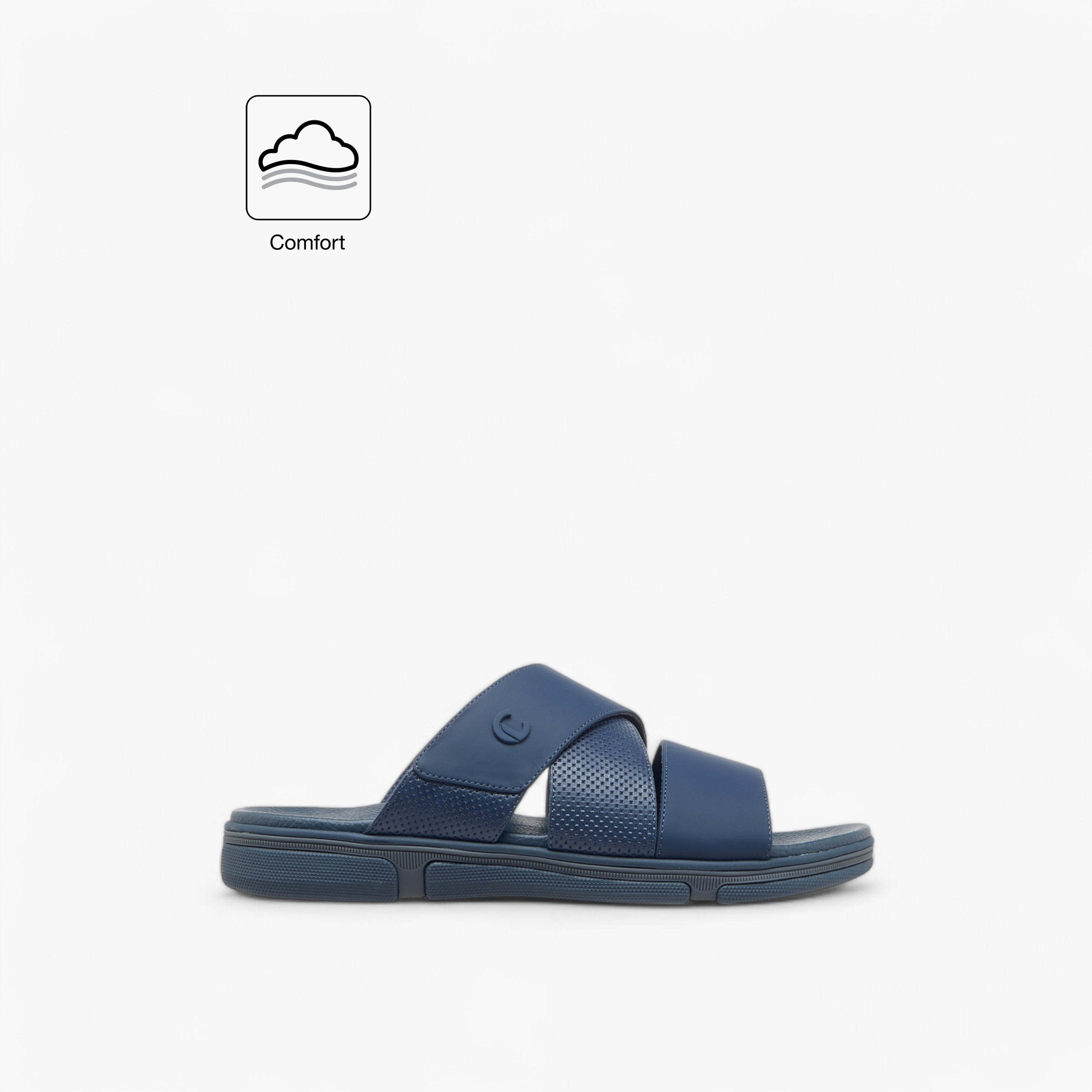 Le Confort Textured Cross Strap Slip-On Comfort Sandals-men-shoes-sandals-image-2