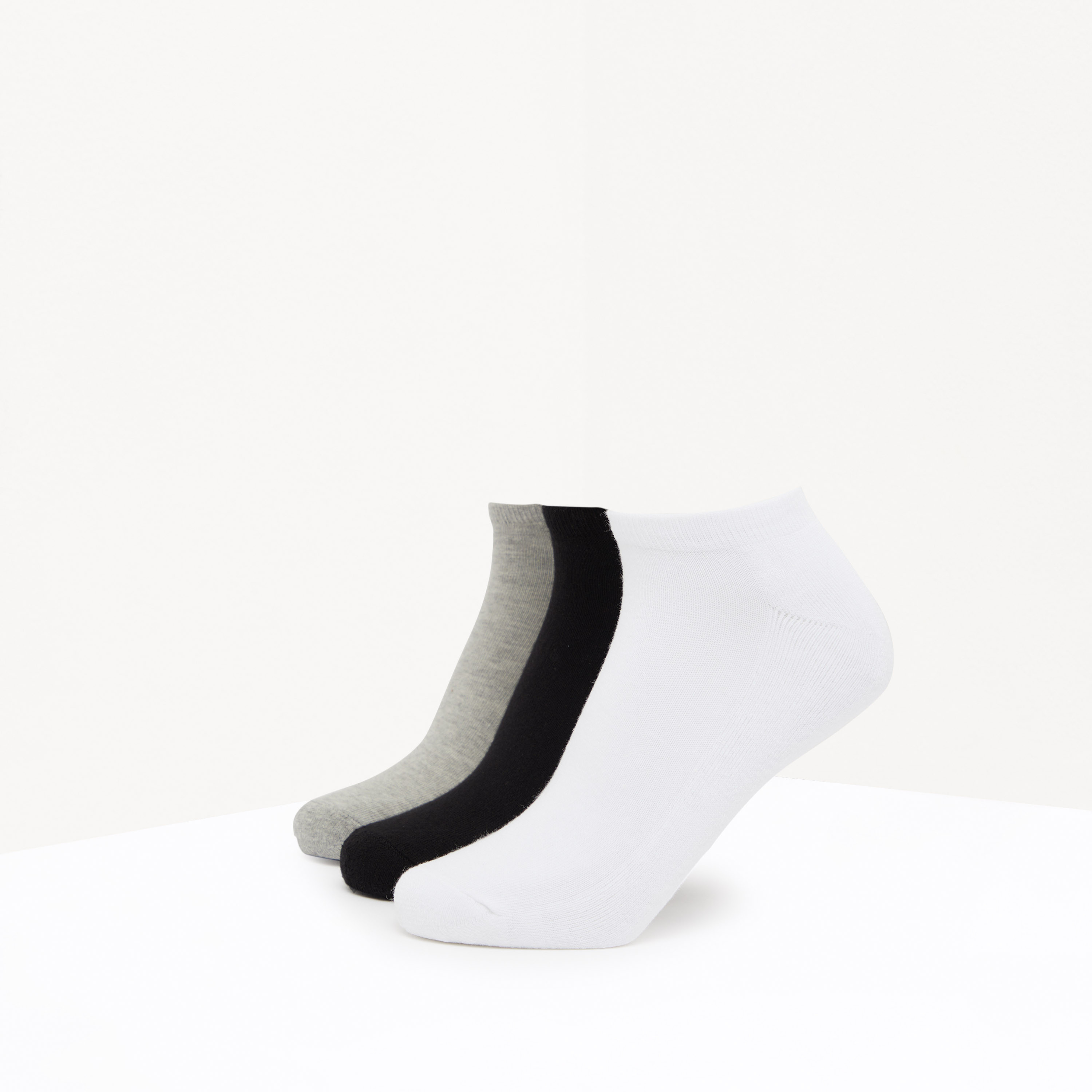 Solid Ankle Length Socks - Set of 3-women-socksandstockings-image-9