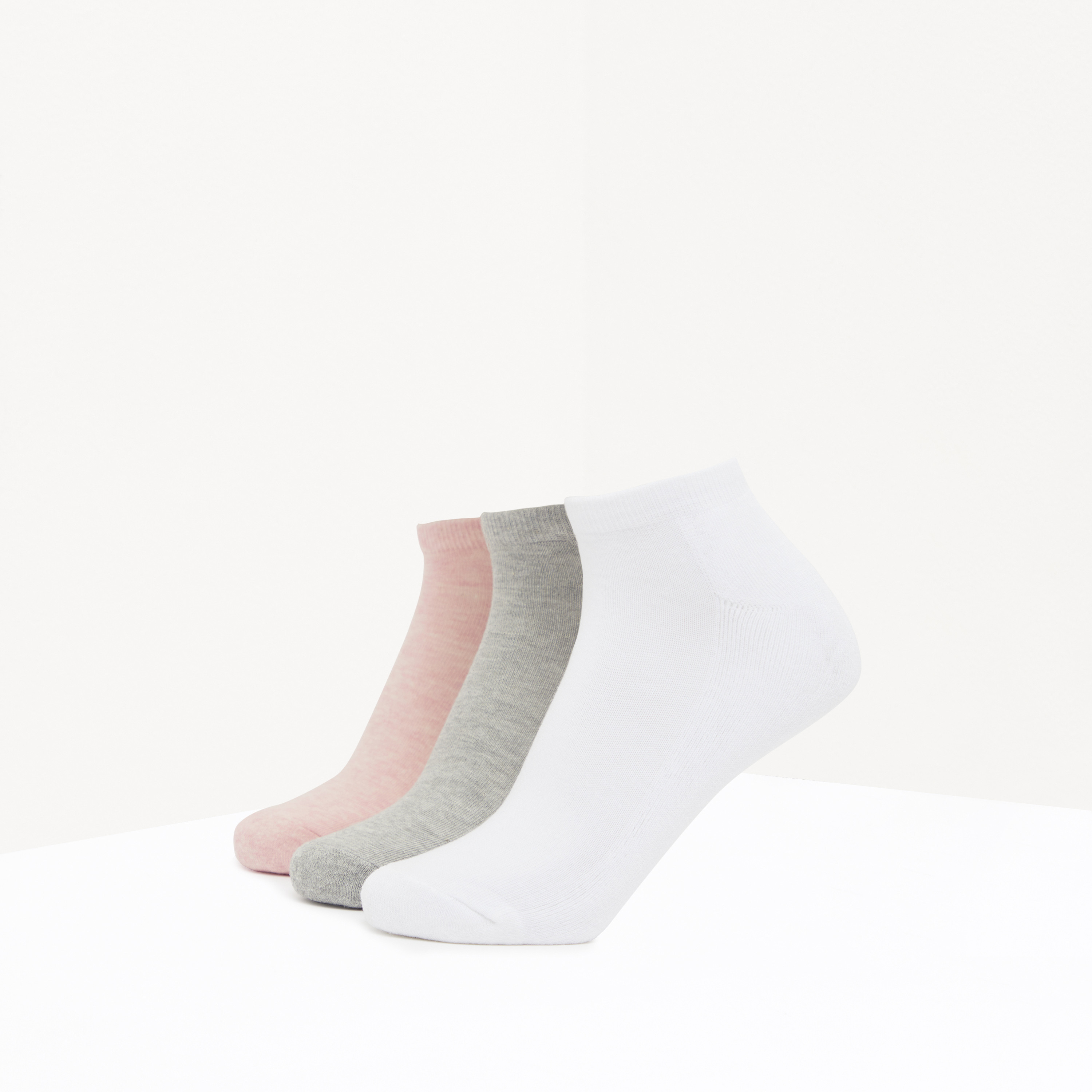 جوارب سادة بطول الكاحل - طقم من 3 أزواج-women-socksandstockings-image-1