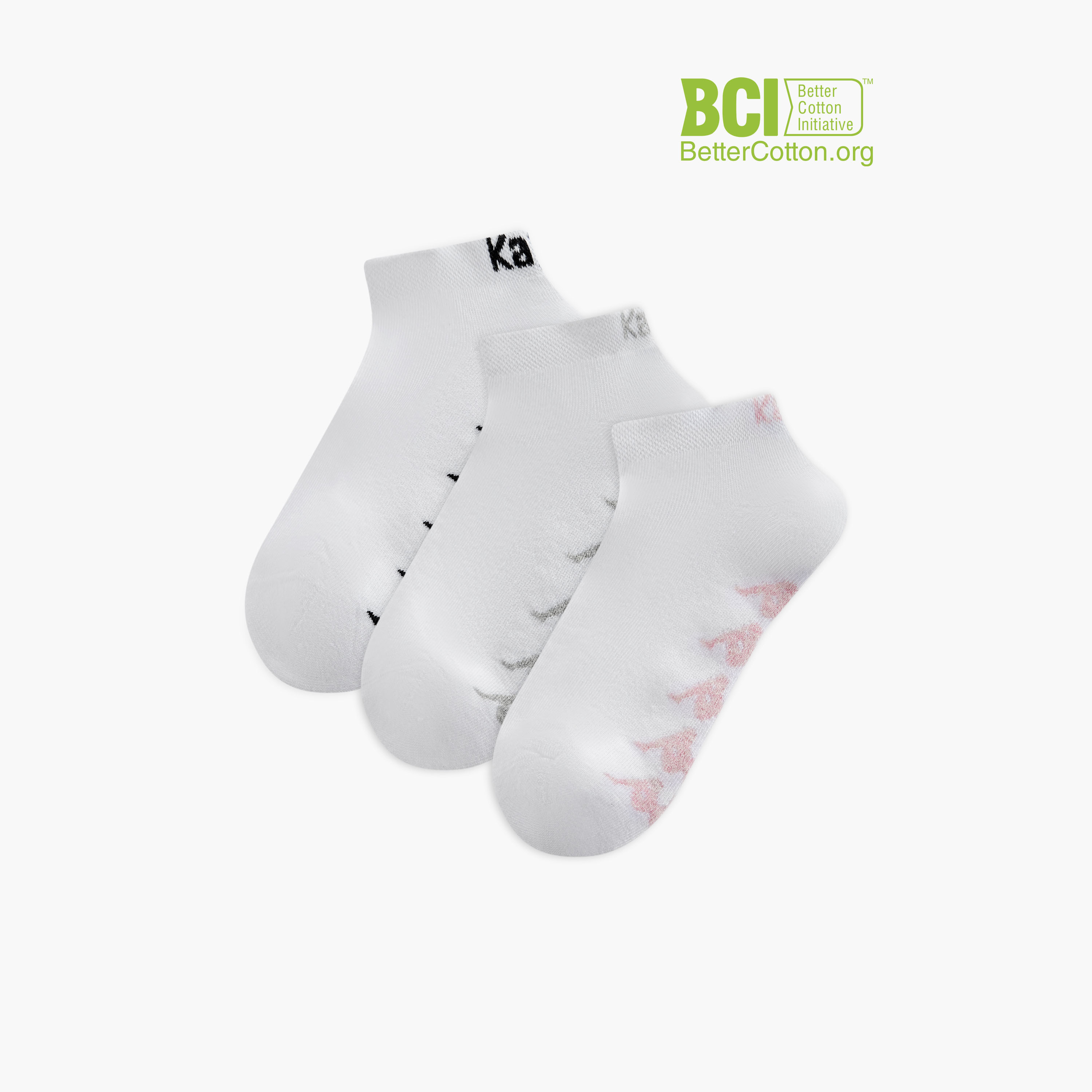 طقم جوارب رياضية موسّدة 3 أزواج بطول الكاحل وطبعات من كابا-women-socksandstockings-image-1