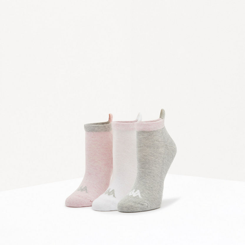 Kappa Print Ankle Length Sports Socks - Set of 3-Women%27s Socks-image-0