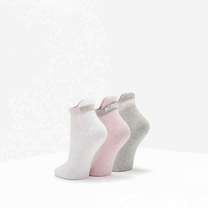 Kappa Print Ankle Length Sports Socks - Set of 3-Women%27s Socks-image-1