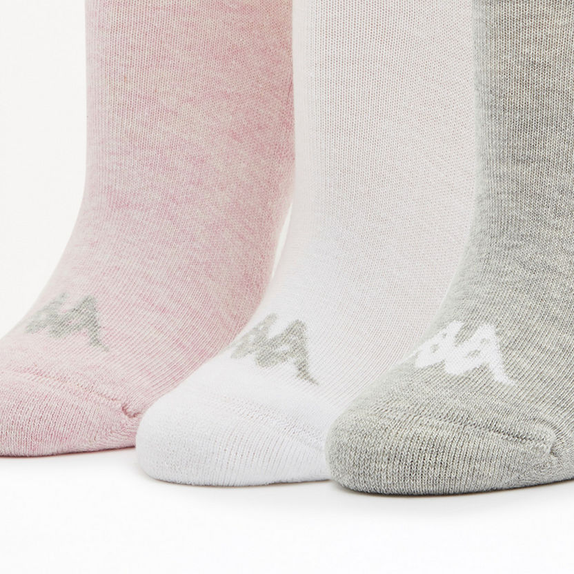Kappa Print Ankle Length Sports Socks - Set of 3-Women%27s Socks-image-2