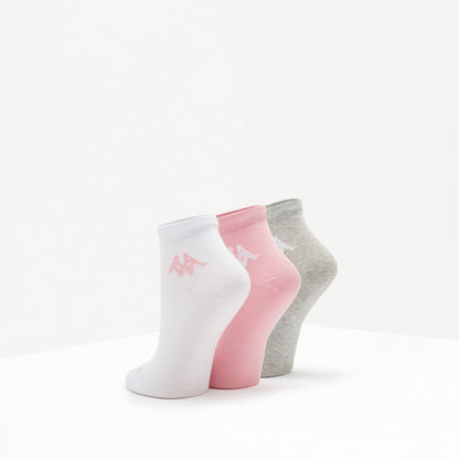 Kappa Print Ankle Length Socks - Set of 3-Women%27s Socks-image-1