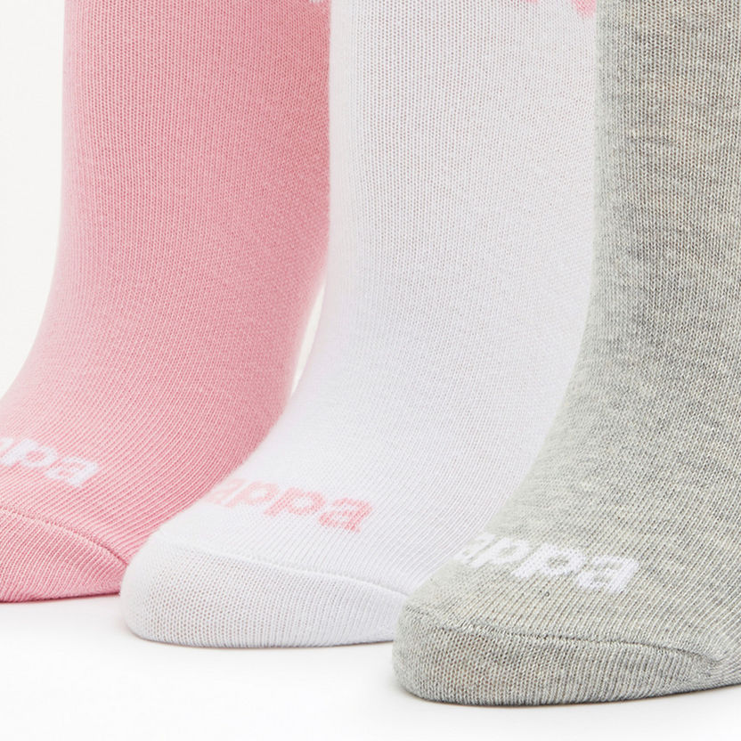 Kappa Print Ankle Length Sports Socks - Set of 3-Women%27s Socks-image-2