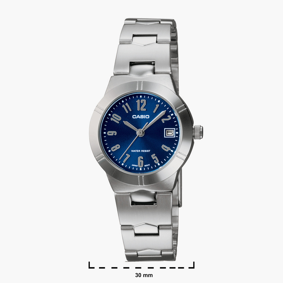 ساعة يد تناظرية فضية بسوار معدني للنساء من كاسيو  LTP-1241D-2A2DF-women-watchesandjewellery-watches-image-2