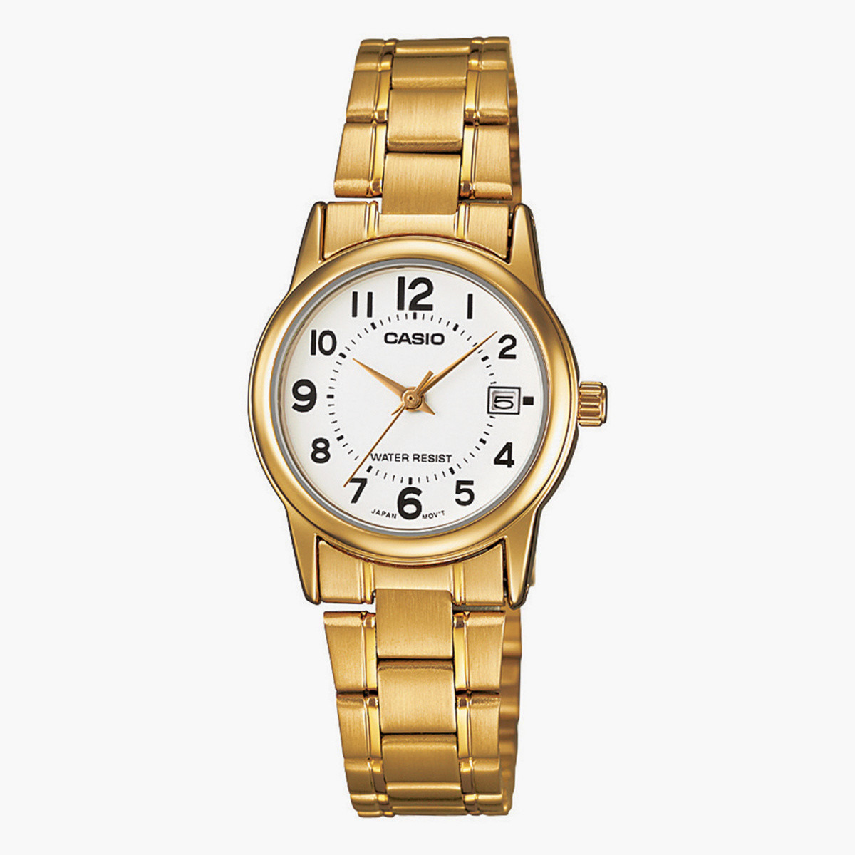 ساعة يد تناظرية ذهبية بسوار معدني للنساء من كاسيو MTP-V002G-7BUDF-women-watchesandjewellery-watches-image-1
