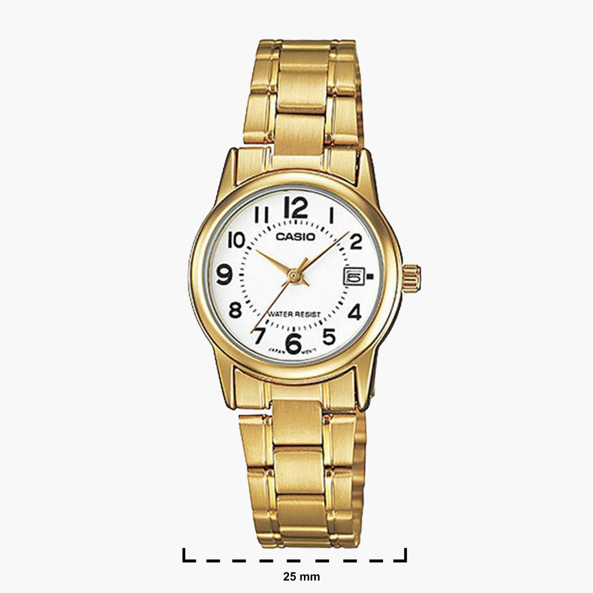 ساعة يد تناظرية ذهبية بسوار معدني للنساء من كاسيو MTP-V002G-7BUDF-women-watchesandjewellery-watches-image-2
