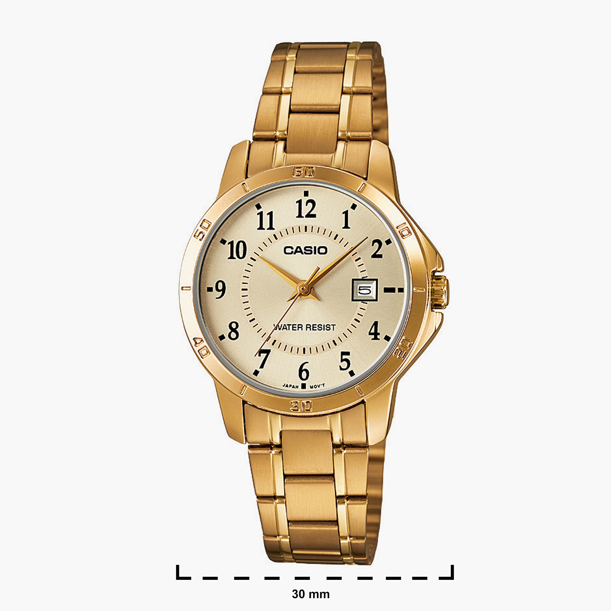 Casio Women's Gold Analog Metal Strap Watch LTP-V004G-9BUDF-women-watchesandjewellery-watches-image-2