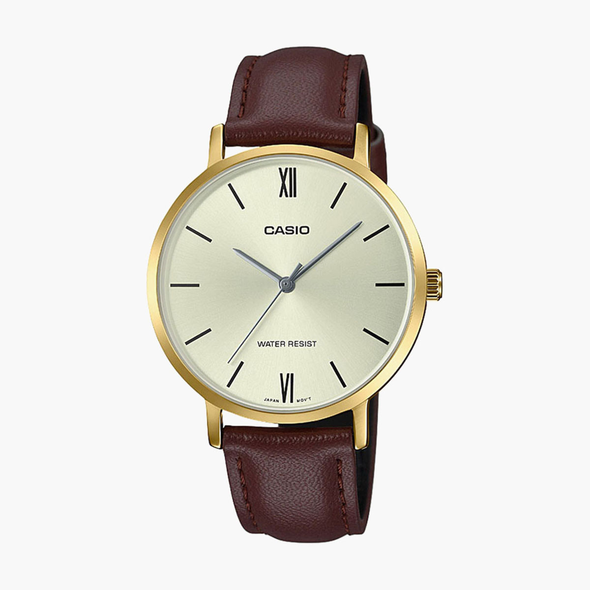 Casio Women Brown Analog Leather Strap Watch -LTP-VT01GL-9BUDF-women-watchesandjewellery-watches-image-1