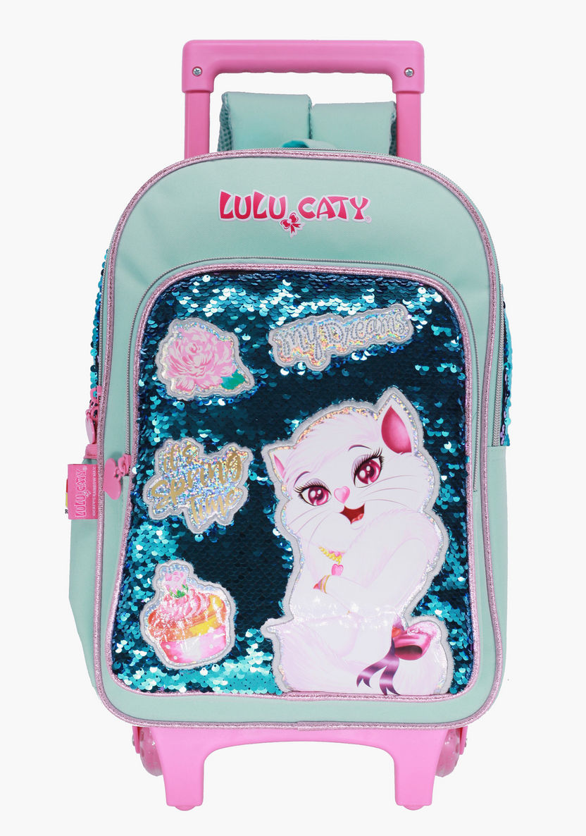 Rainbow Max Sequin Detail Trolley Backpack with Adjustable Straps - 16 inches-Trolleys-image-0
