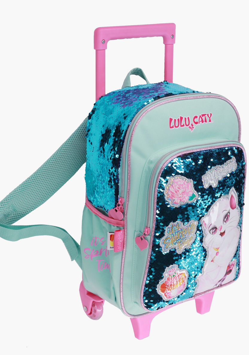 Rainbow Max Sequin Detail Trolley Backpack with Adjustable Straps - 16 inches-Trolleys-image-1