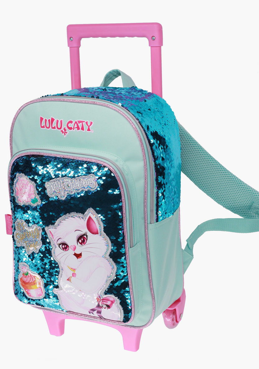 Rainbow Max Sequin Detail Trolley Backpack with Adjustable Straps - 16 inches-Trolleys-image-2