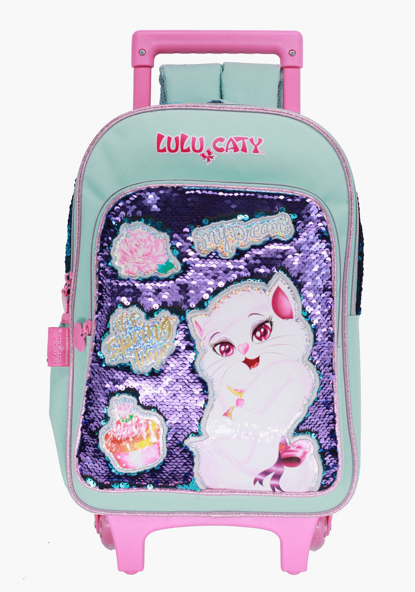 Rainbow Max Sequin Detail Trolley Backpack with Adjustable Straps - 16 inches-Trolleys-image-3