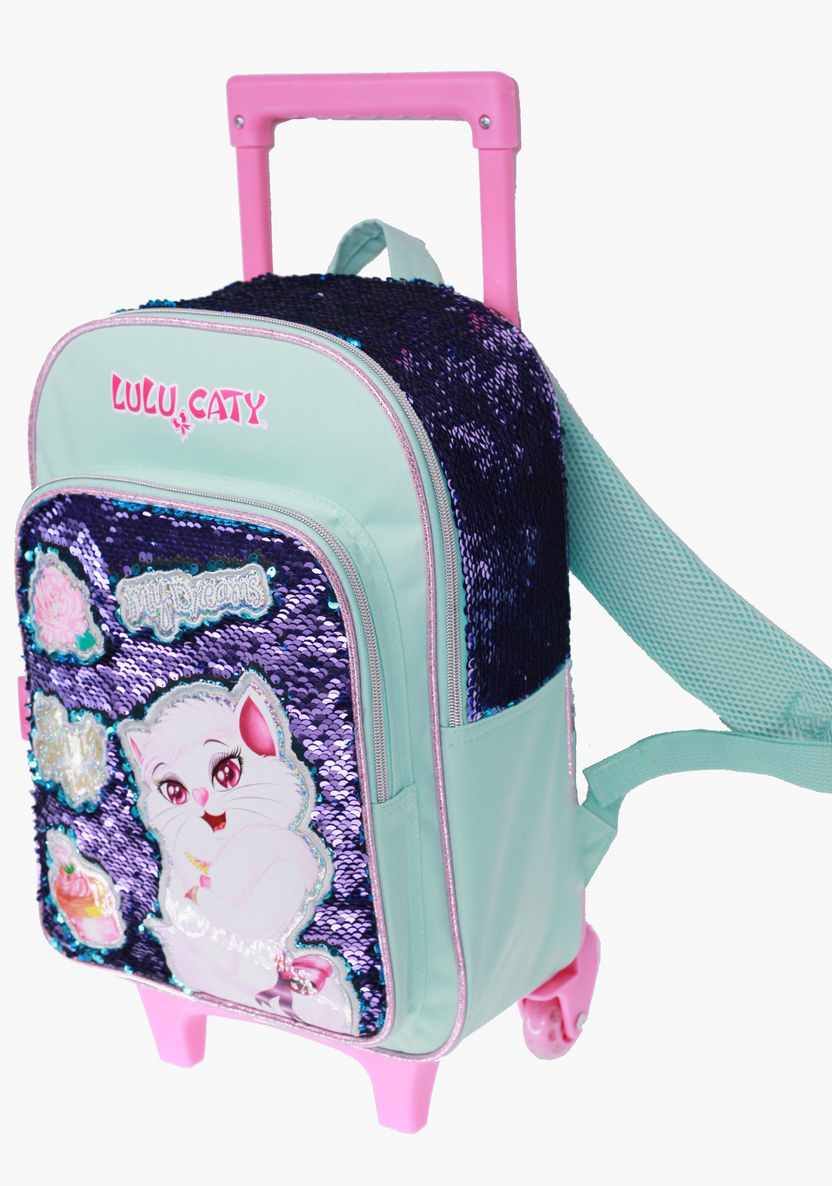 Rainbow Max Sequin Detail Trolley Backpack with Adjustable Straps - 16 inches-Trolleys-image-5
