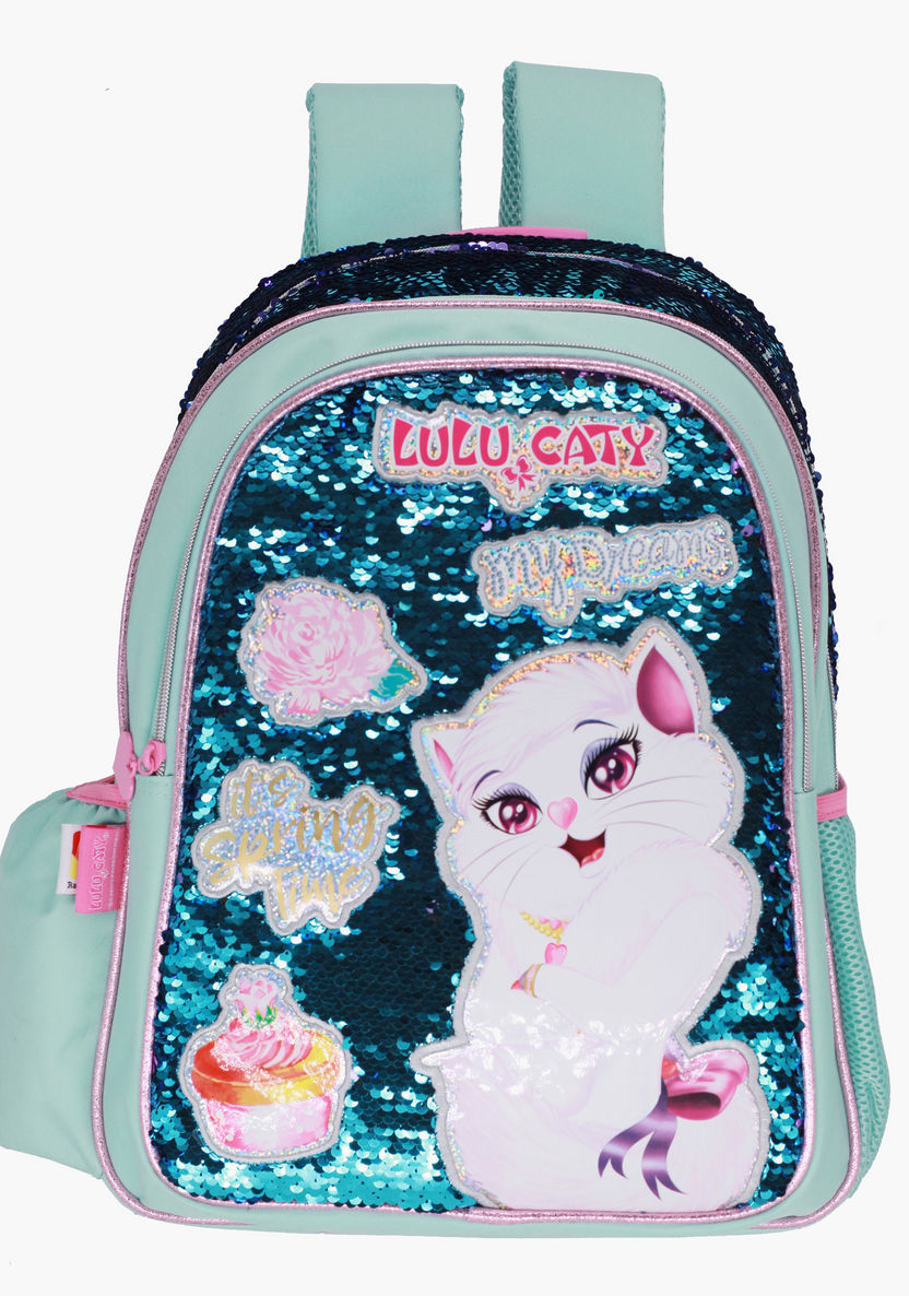 Rainbow Max Sequin Detail Backpack with Adjustable Straps - 18 inches-Backpacks-image-0