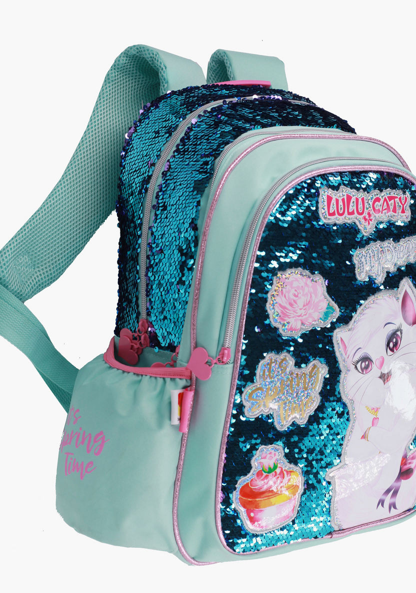 Rainbow Max Sequin Detail Backpack with Adjustable Straps - 18 inches-Backpacks-image-2