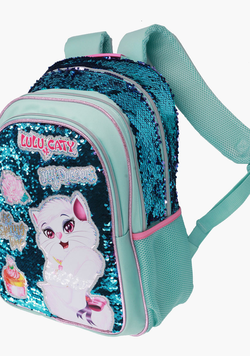 Rainbow Max Sequin Detail Backpack with Adjustable Straps - 18 inches-Backpacks-image-3