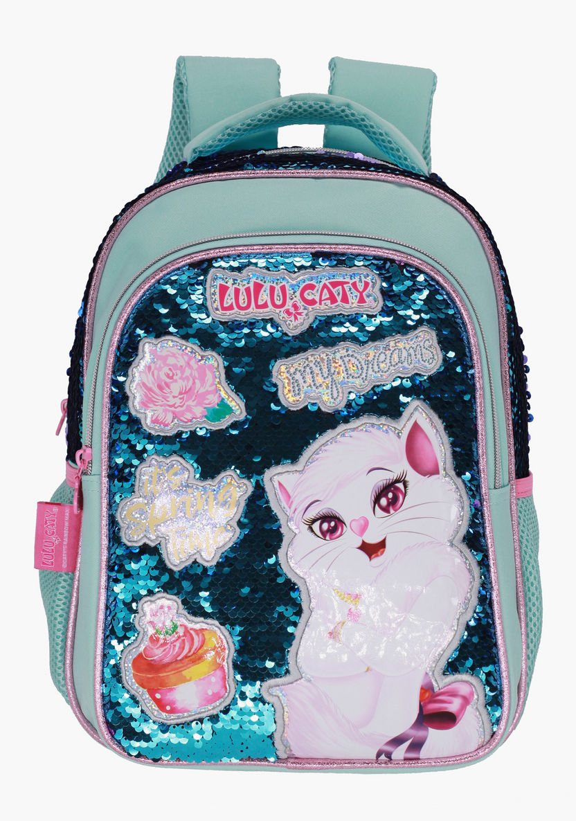 Rainbow Max Sequin Detail Backpack with Adjustable Straps - 14 inches-Backpacks-image-0