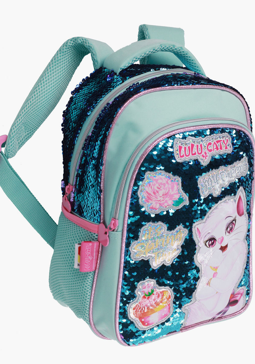 Rainbow Max Sequin Detail Backpack with Adjustable Straps - 14 inches-Backpacks-image-1