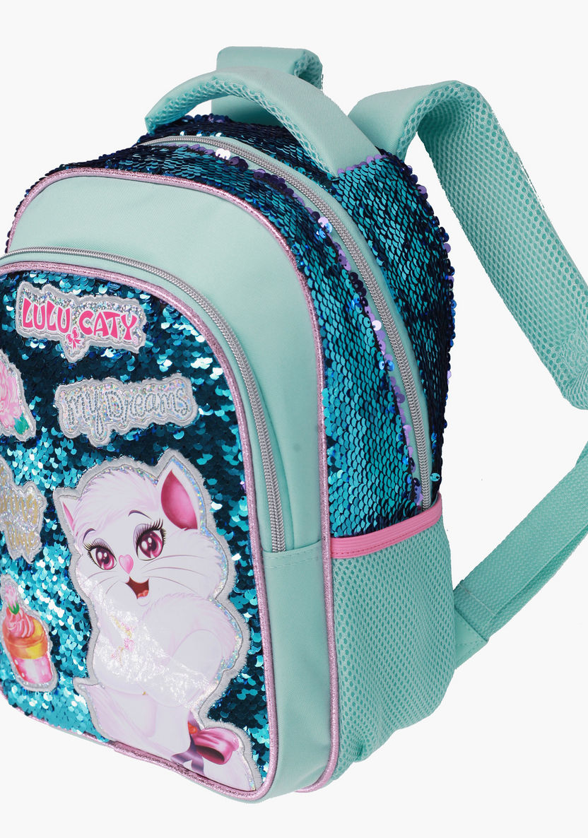 Rainbow Max Sequin Detail Backpack with Adjustable Straps - 14 inches-Backpacks-image-2