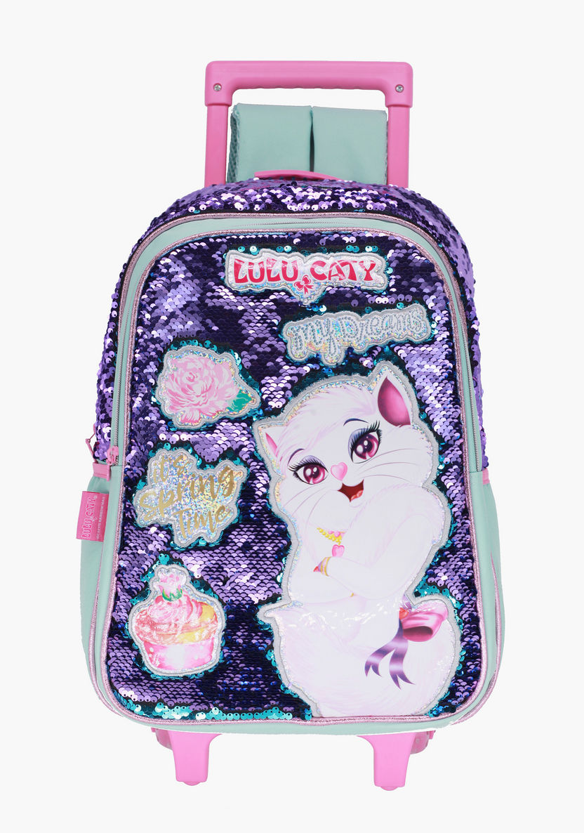 Rainbow Max Sequin Detail Trolley Backpack with Retractable Handle - 18 inches-Trolleys-image-0