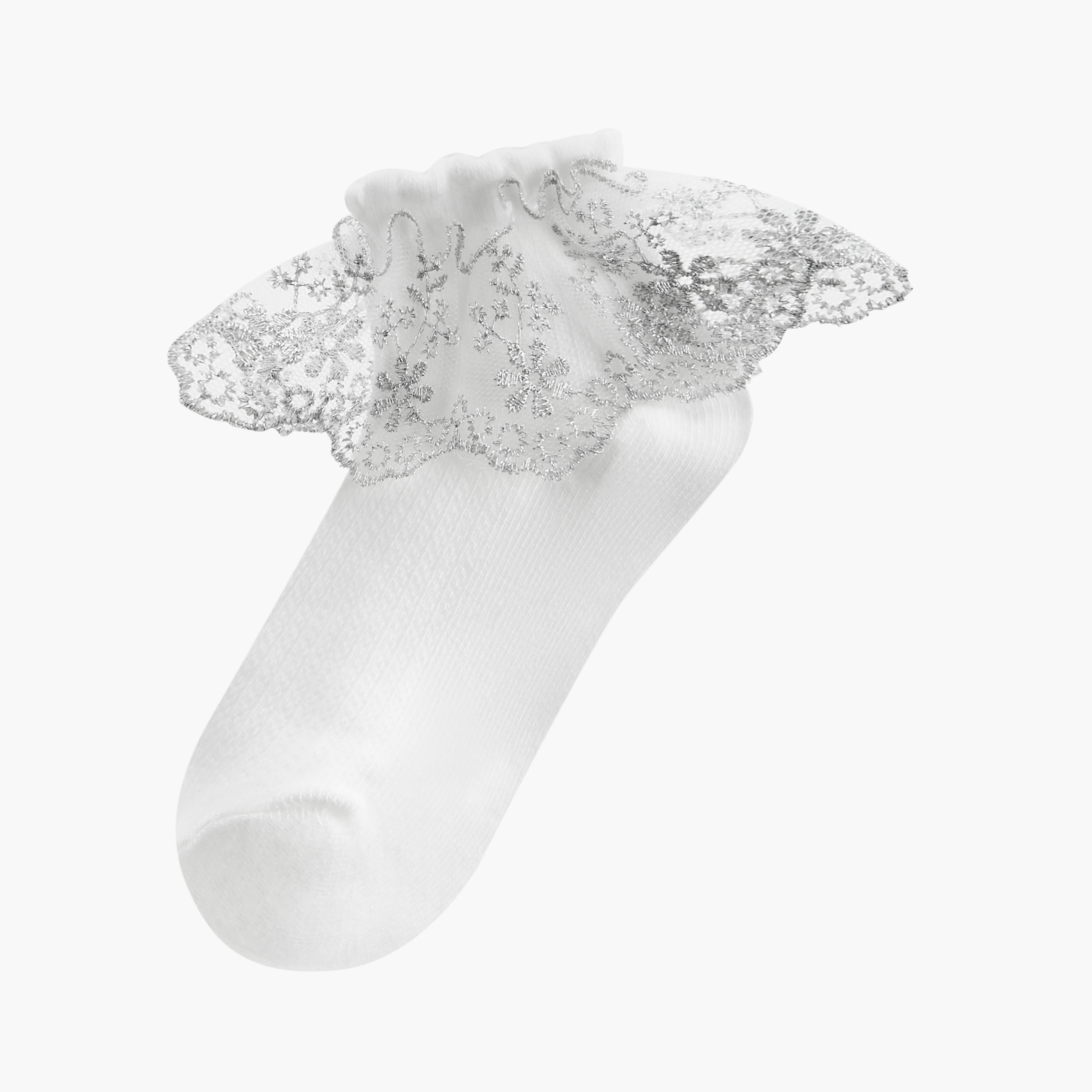 Pack of 3 Flora Bella Girls Socks with Lace Frill-girls-accessories-socks-image-2