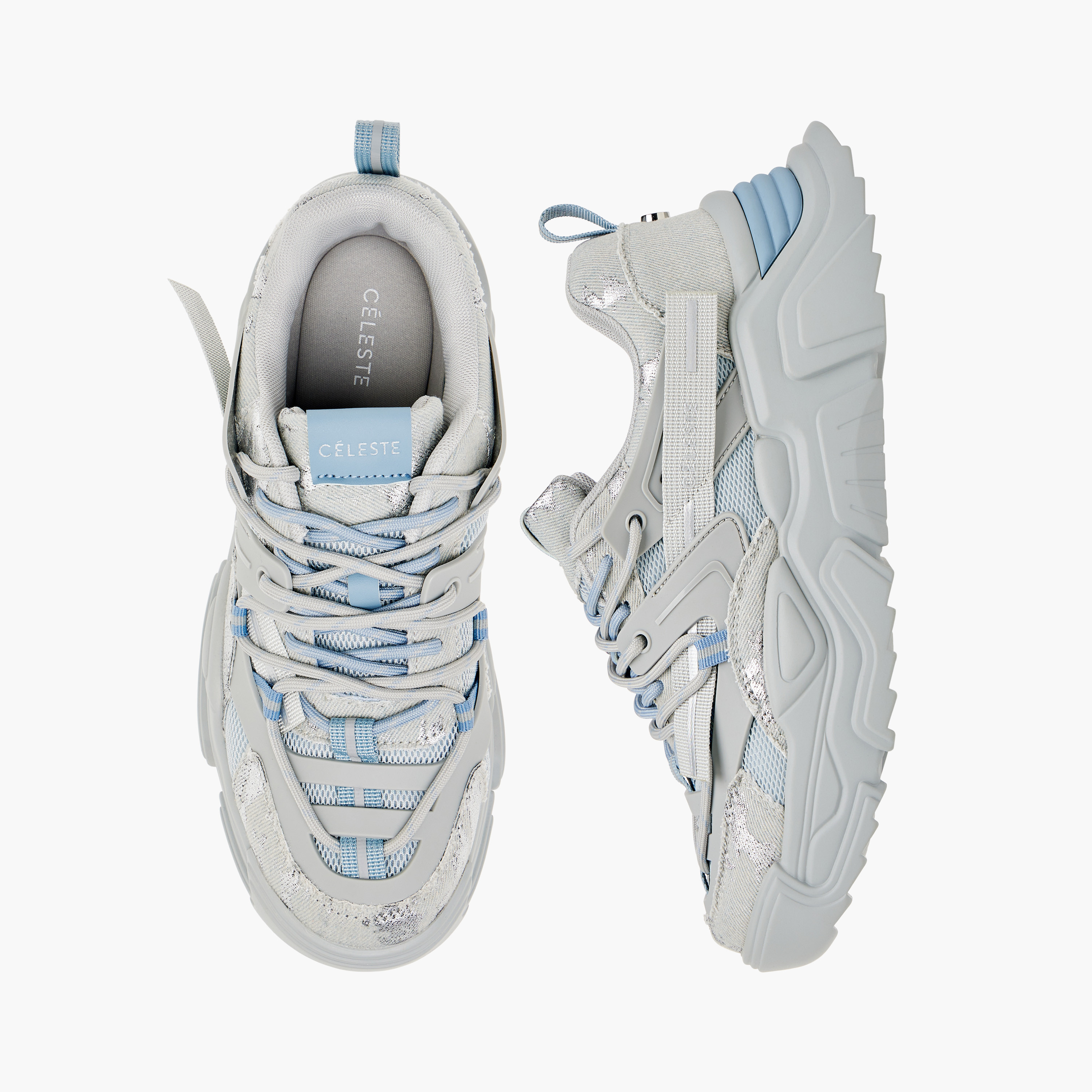 Celeste Women's Panelled Chunky Sole Sneakers with Lace-Up Closure-women-shoes-sneakers-image-1