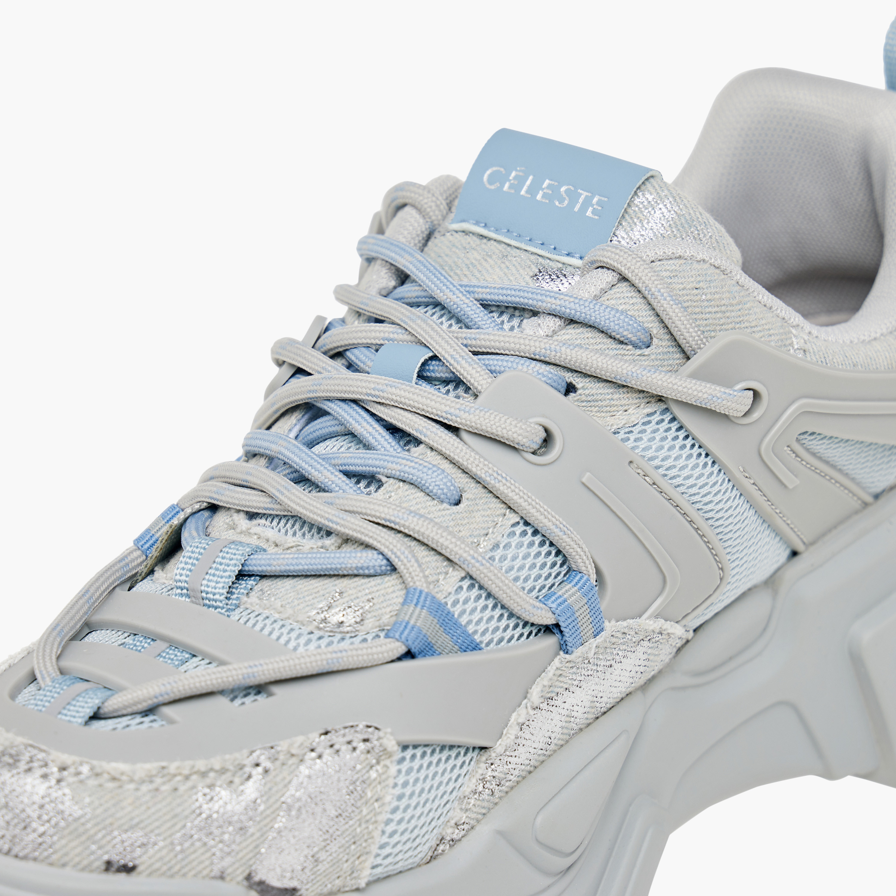 Celeste Women's Panelled Chunky Sole Sneakers with Lace-Up Closure-women-shoes-sneakers-image-4