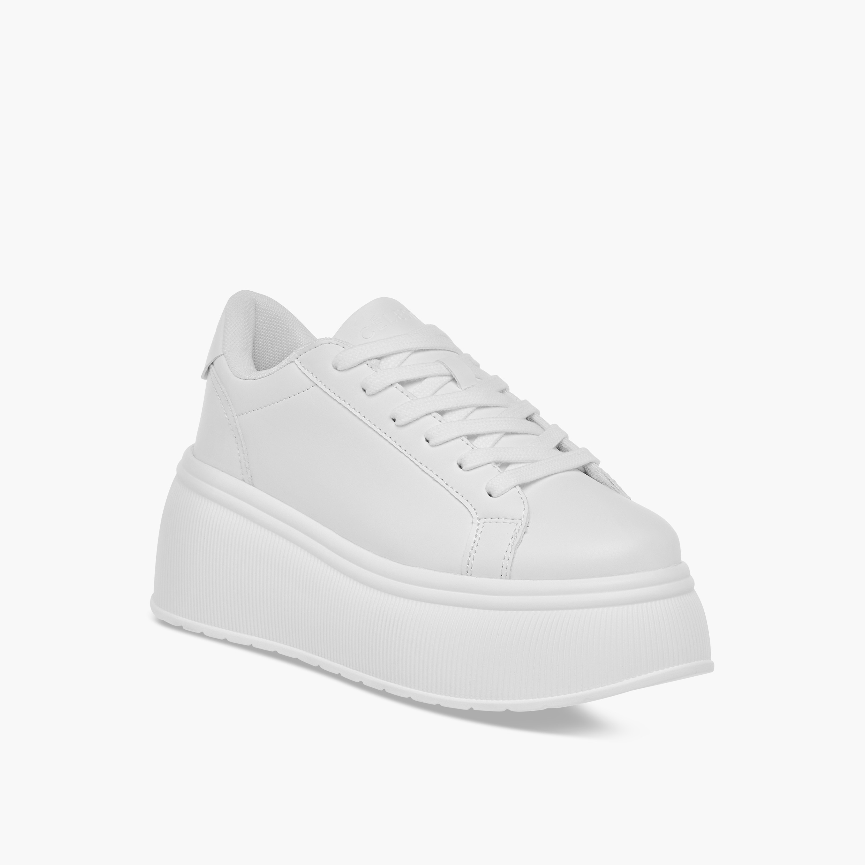 Celeste Women's Solid Chunky Sole Sneakers with Lace-Up Closure-women-shoes-sneakers-image-2