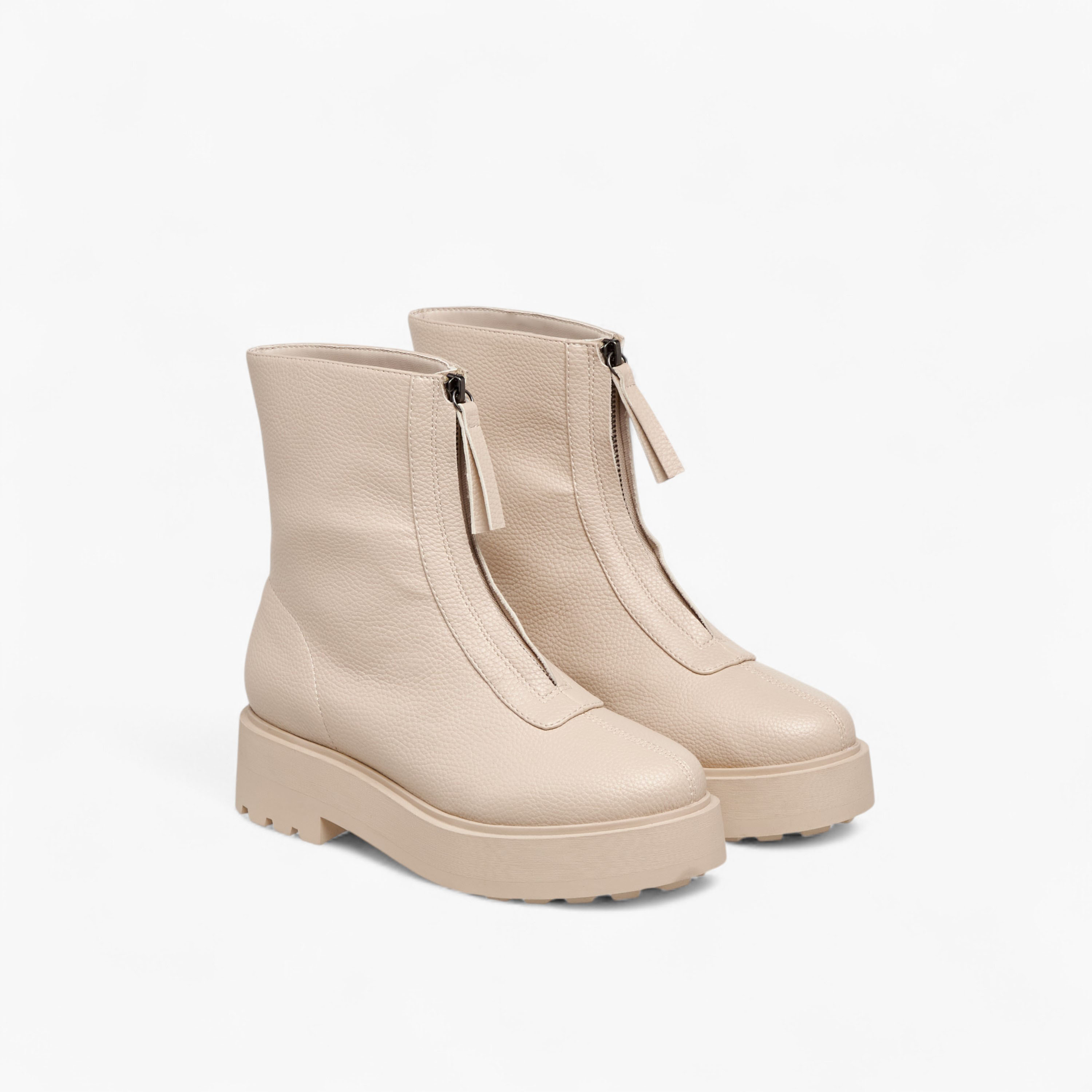 Celeste Women's Textured Ankle Boots with Zip Closure-women-winterwear-boots-image-1