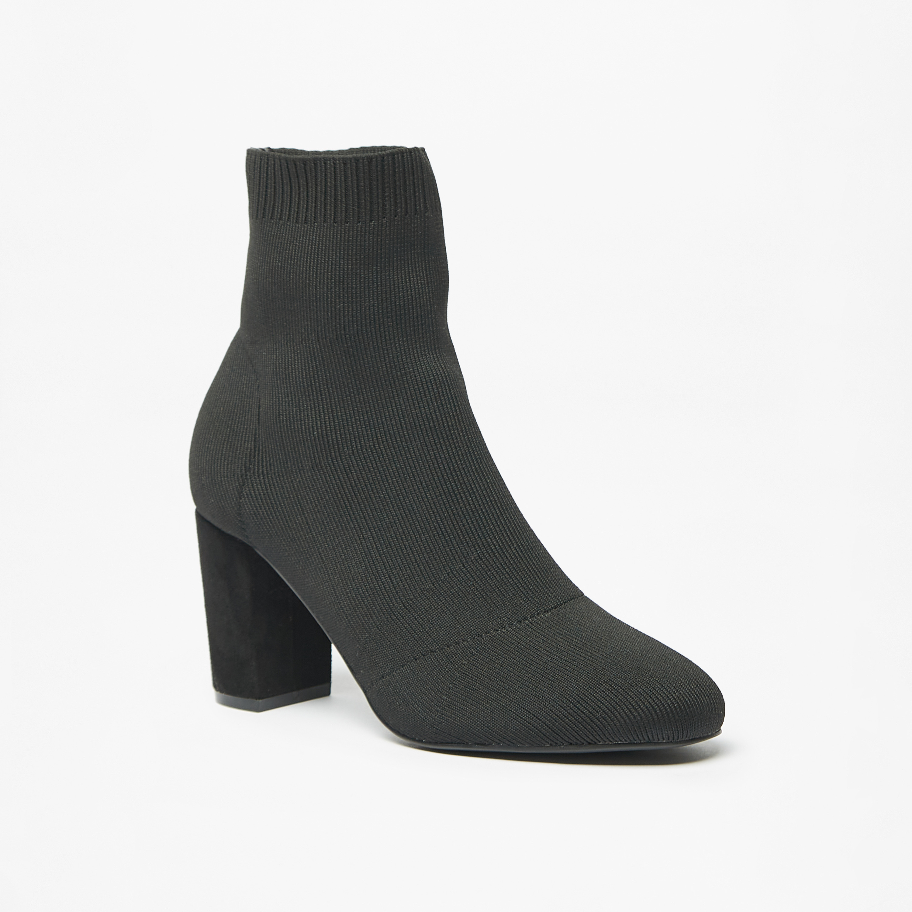حذاء بطول الكاحل سهل الارتداء وبارز الملمس بِكعب سميك للنساء من سيليست-women-shoes-boots-image-1
