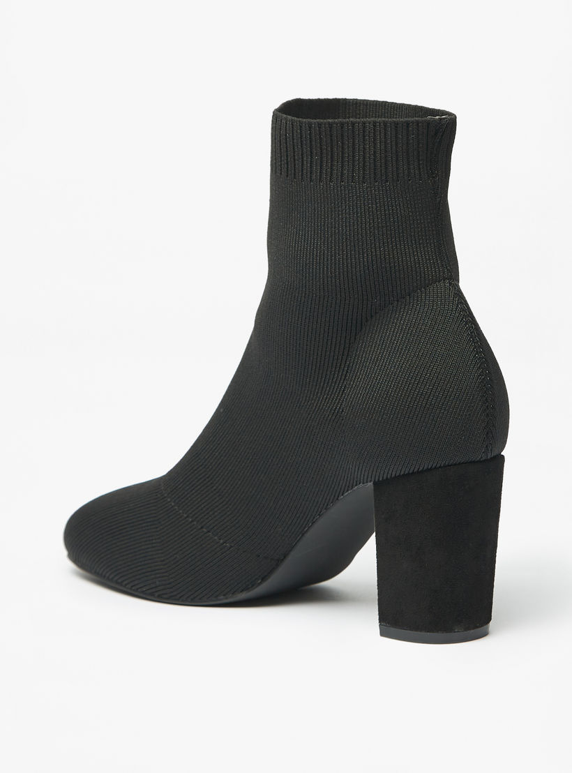 حذاء بطول الكاحل سهل الارتداء وبارز الملمس بِكعب سميك للنساء من سيليست-women-shoes-boots-image-3