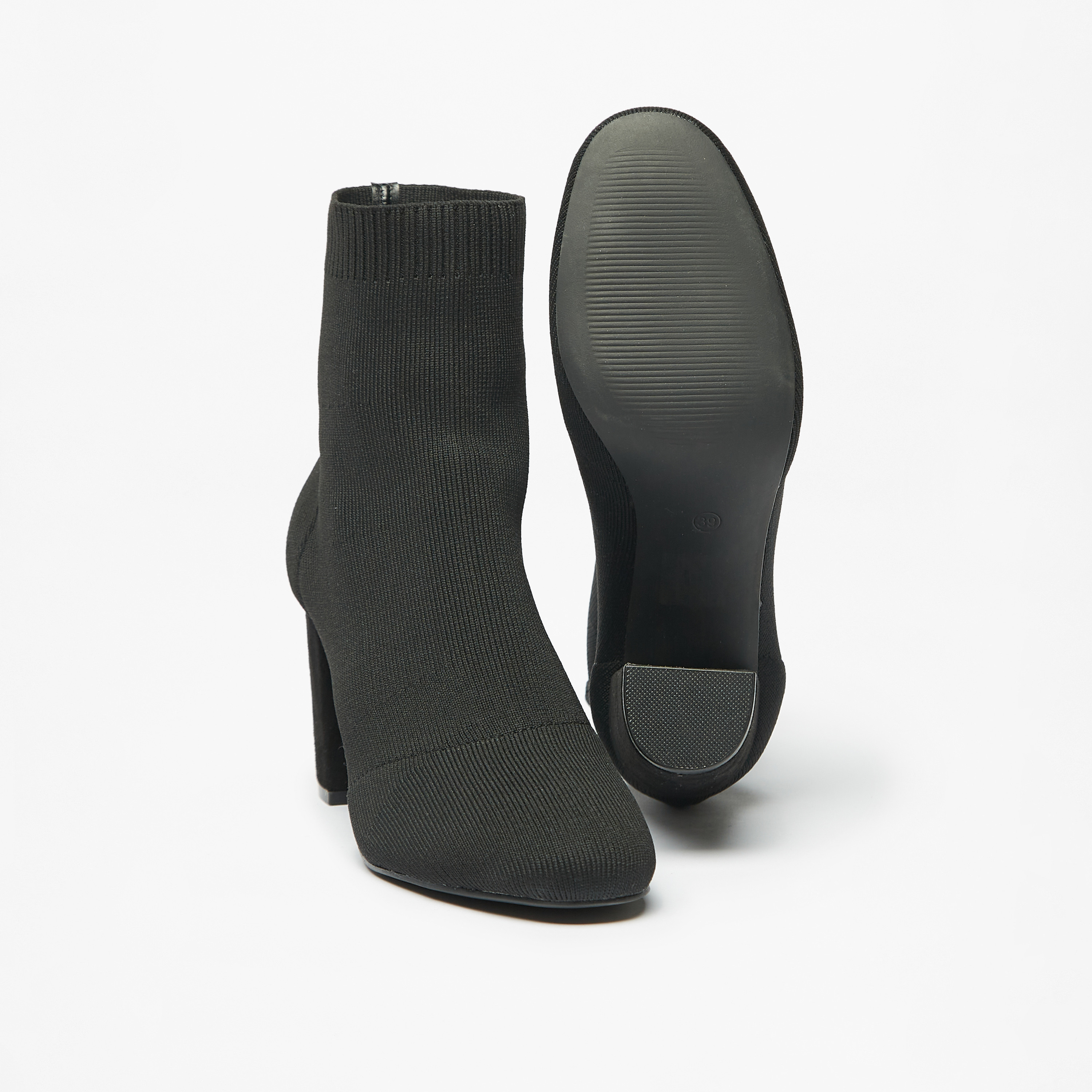 حذاء بطول الكاحل سهل الارتداء وبارز الملمس بِكعب سميك للنساء من سيليست-women-shoes-boots-image-5