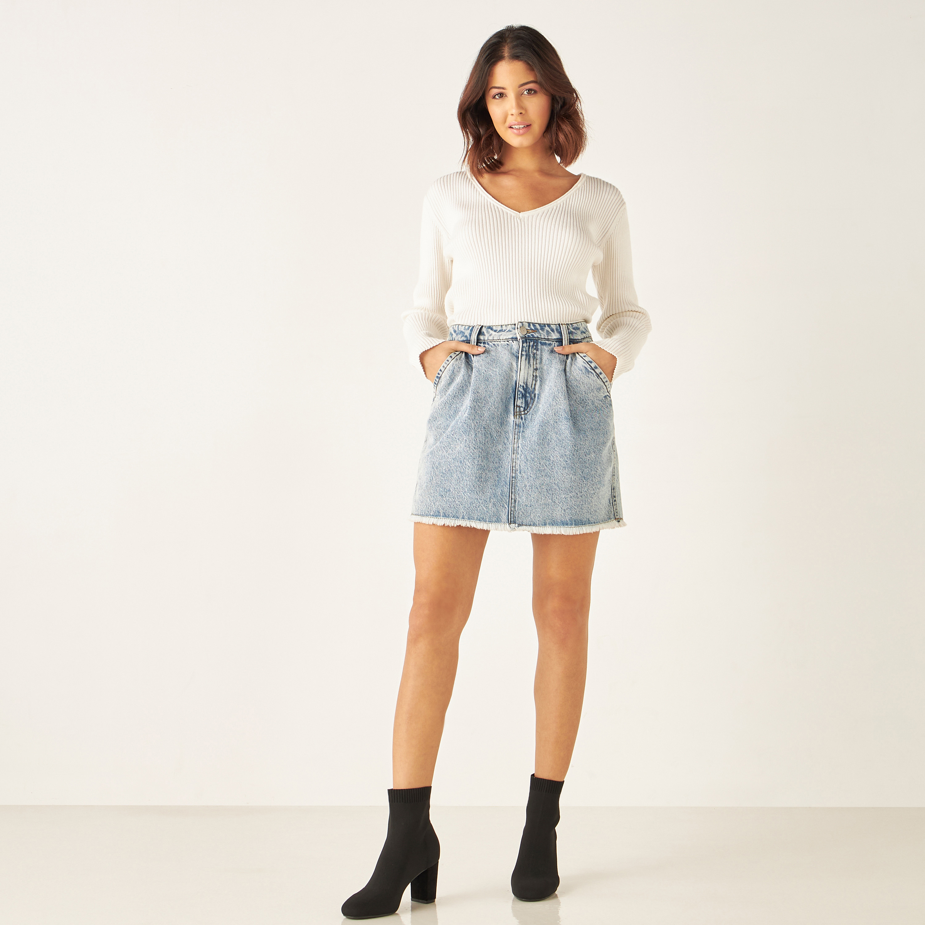 Celeste Women's Textured Ankle Boots with Block Heels and Slip-on Closure-women-shoes-boots-image-6