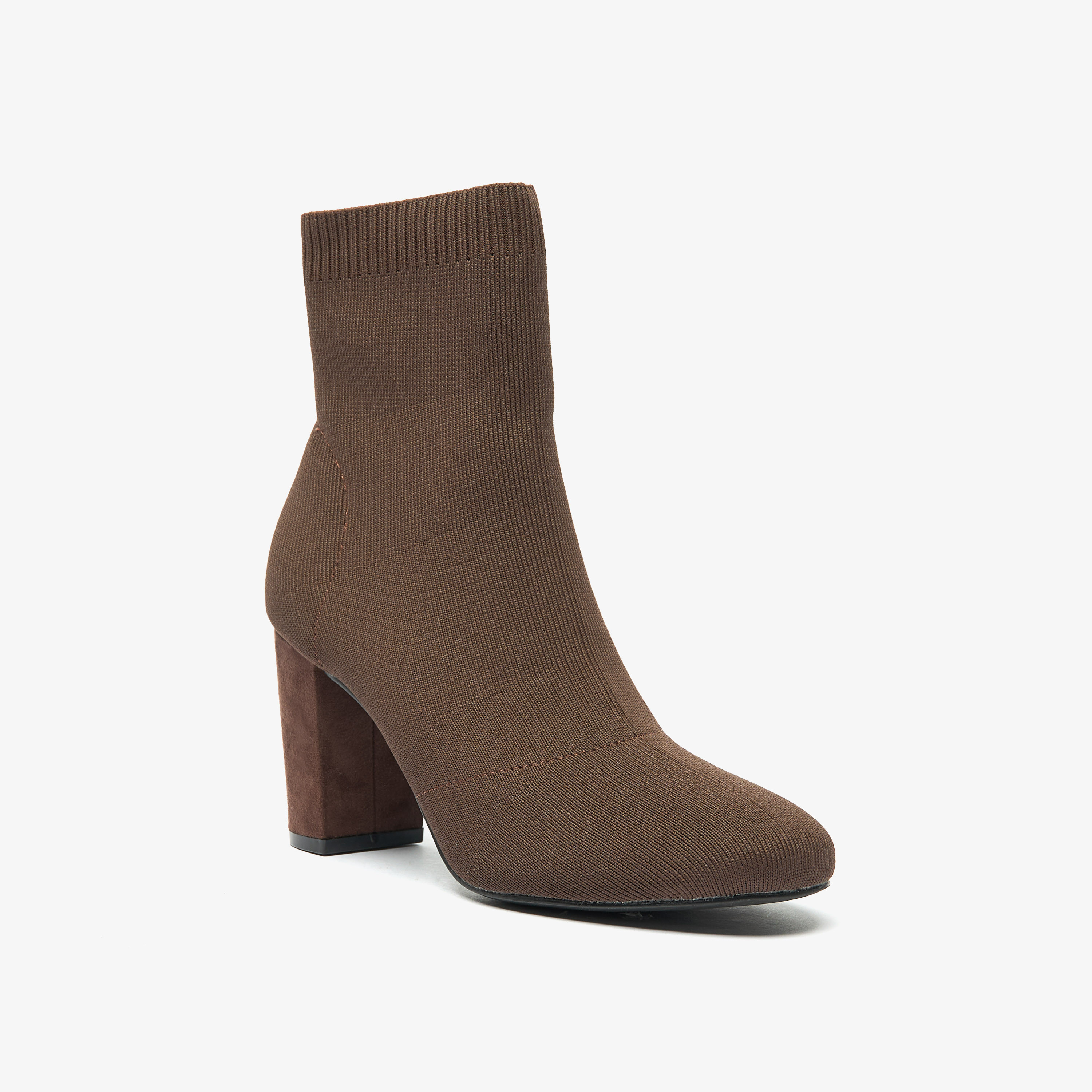 Celeste Women's Textured Ankle Boots with Block Heels and Slip-on Closure-women-shoes-boots-image-1