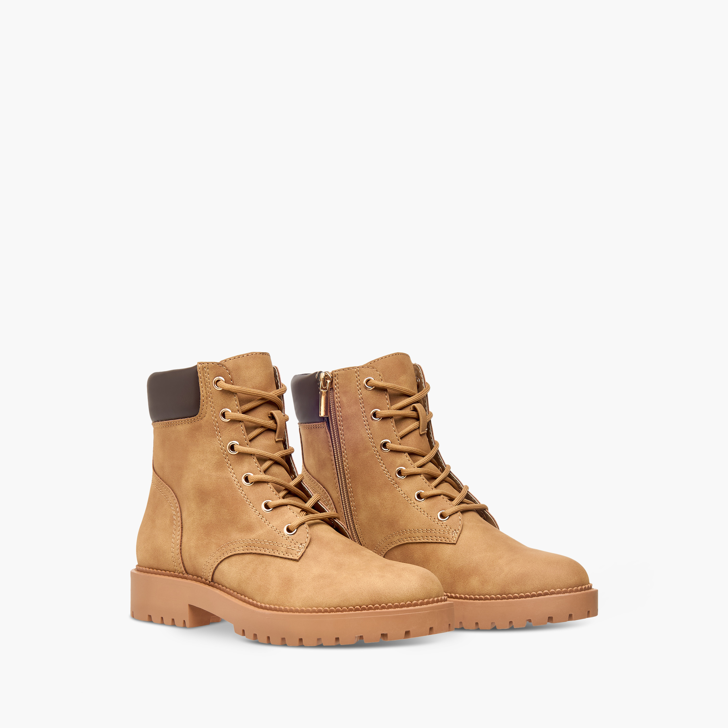 Flora Bella Panelled Zippered Ankle Boots with Chunky Sole-women-shoes-boots-image-1
