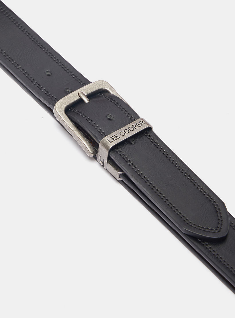 حزام سادة بإبزيم بدبوس إغلاق وتفاصيل مغرّزة من لي كوبر-men-beltsandwallets-belts-image-2