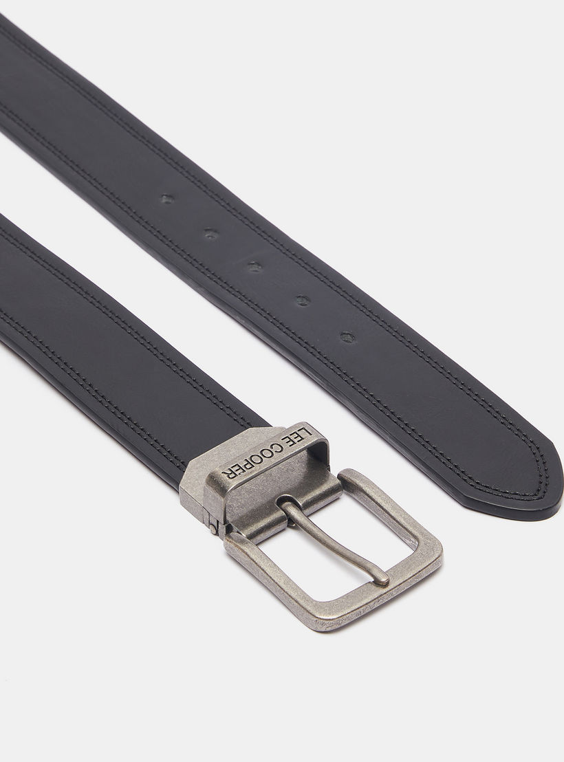 حزام سادة بإبزيم بدبوس إغلاق وتفاصيل مغرّزة من لي كوبر-men-beltsandwallets-belts-image-4