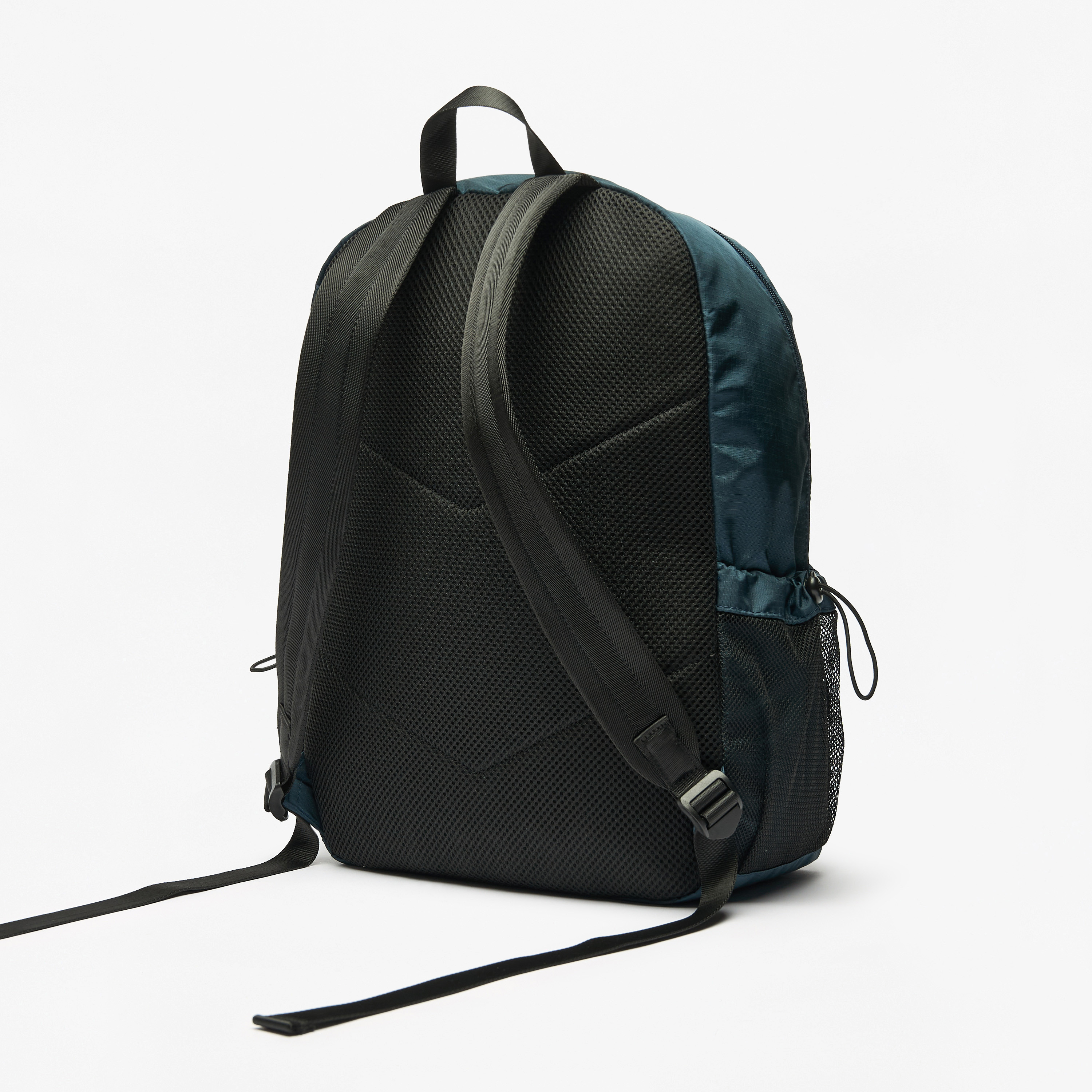 Lee Cooper Logo Print Backpack with Adjustable Straps and Zip Closure-men-bags-image-3