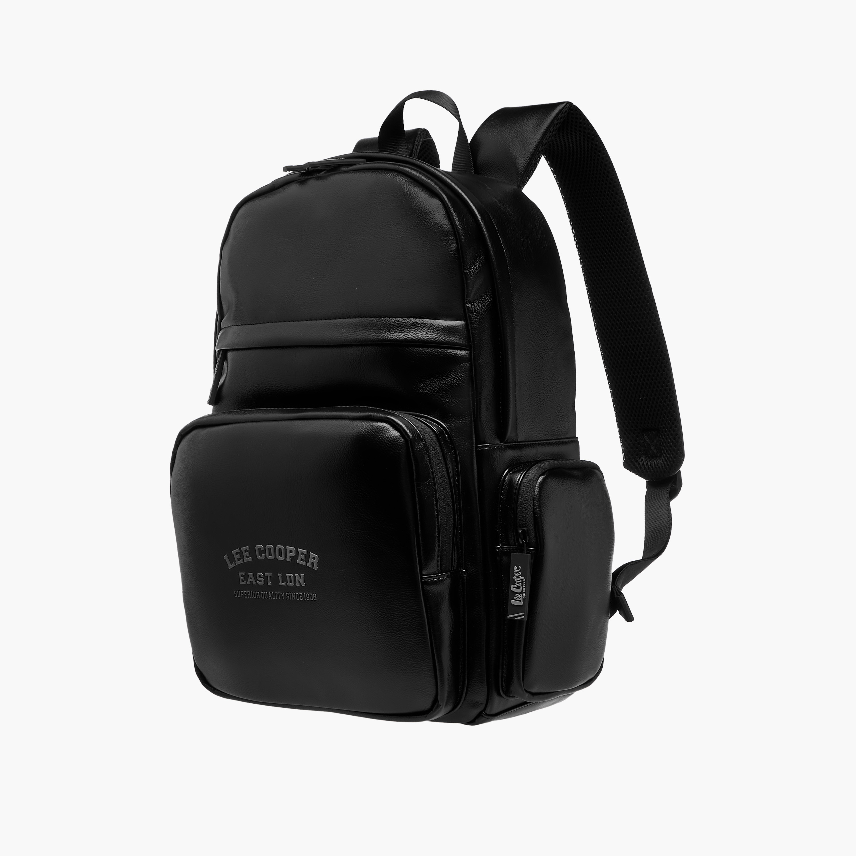 Lee Cooper Logo Detail Backpack with Adjustable Straps and Zip Closure - 32x15x45 cm-men-bags-image-2
