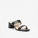Celeste Women's Cutwork Detail Slip-On Sandals with Block Heels-Women%27s Heel Sandals-thumbnailMobile-0