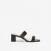 Celeste Women's Cutwork Detail Slip-On Sandals with Block Heels-Women%27s Heel Sandals-thumbnailMobile-2