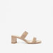 Celeste Women's Cutwork Detail Slip-On Sandals with Block Heels-Women%27s Heel Sandals-thumbnailMobile-2
