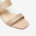 Celeste Women's Cutwork Detail Slip-On Sandals with Block Heels-Women%27s Heel Sandals-thumbnailMobile-4