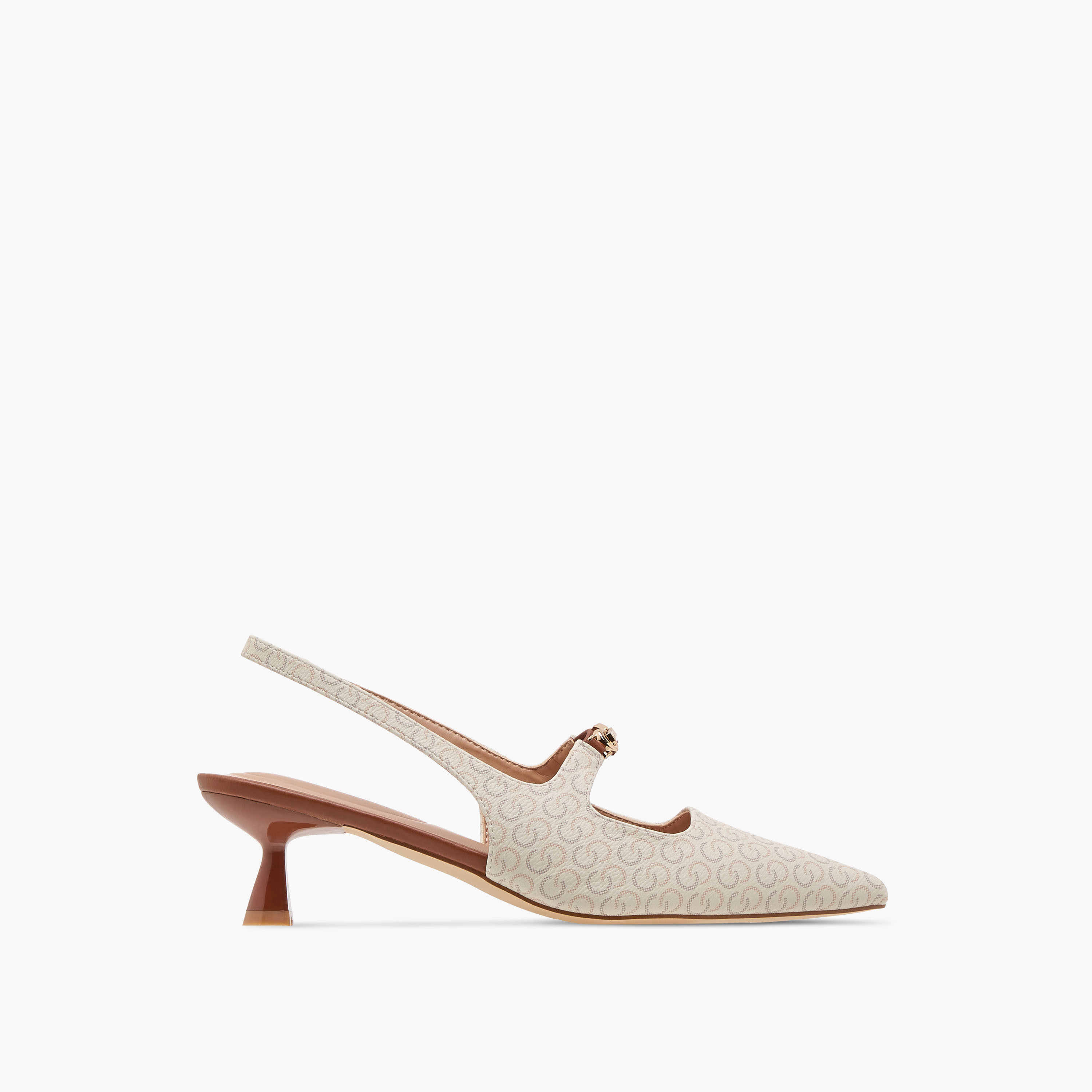 Celeste Women's Monogram Print Slingback Shoes with Kitten Heels-women-shoes-heels-image-4
