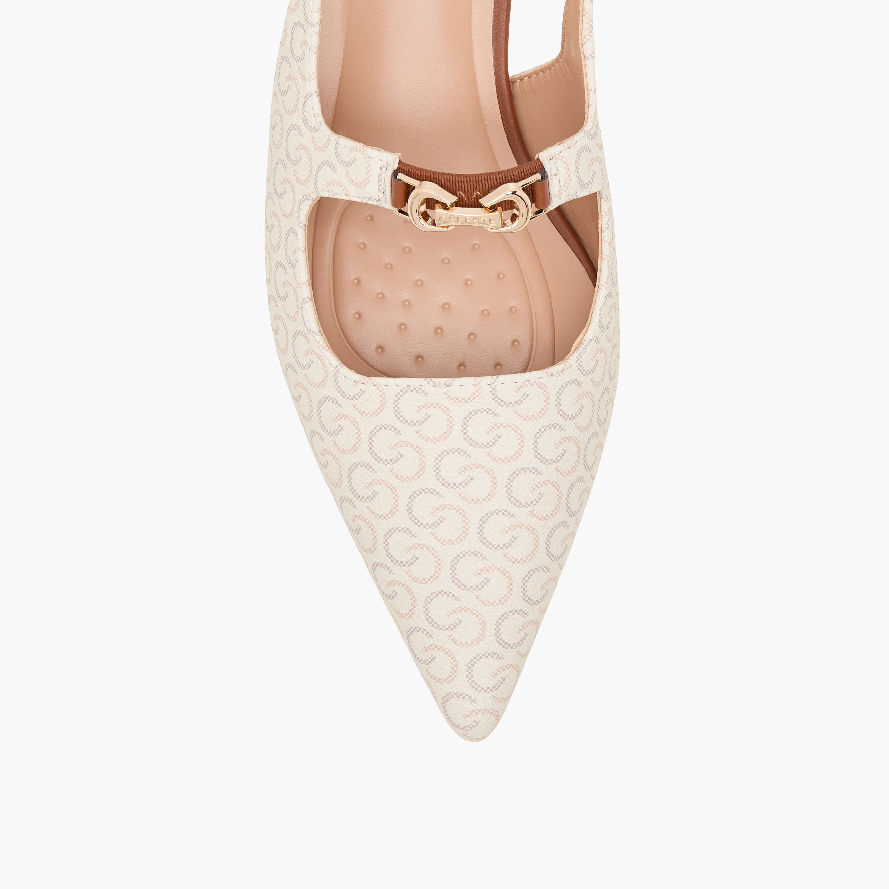 Celeste Women's Monogram Print Slingback Shoes with Kitten Heels-women-shoes-heels-image-5