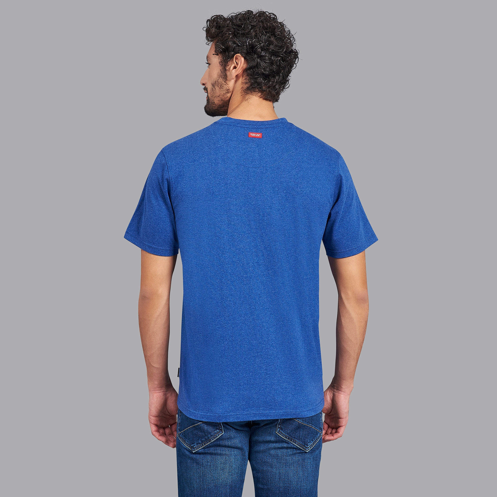 قميص بيفرلي هيلز بولو كلب أزرق مطبوع بياقة مستديرة وأكمام قصيرة للرجال-men-clothing-tshirtsandpolos-tshirts-image-4